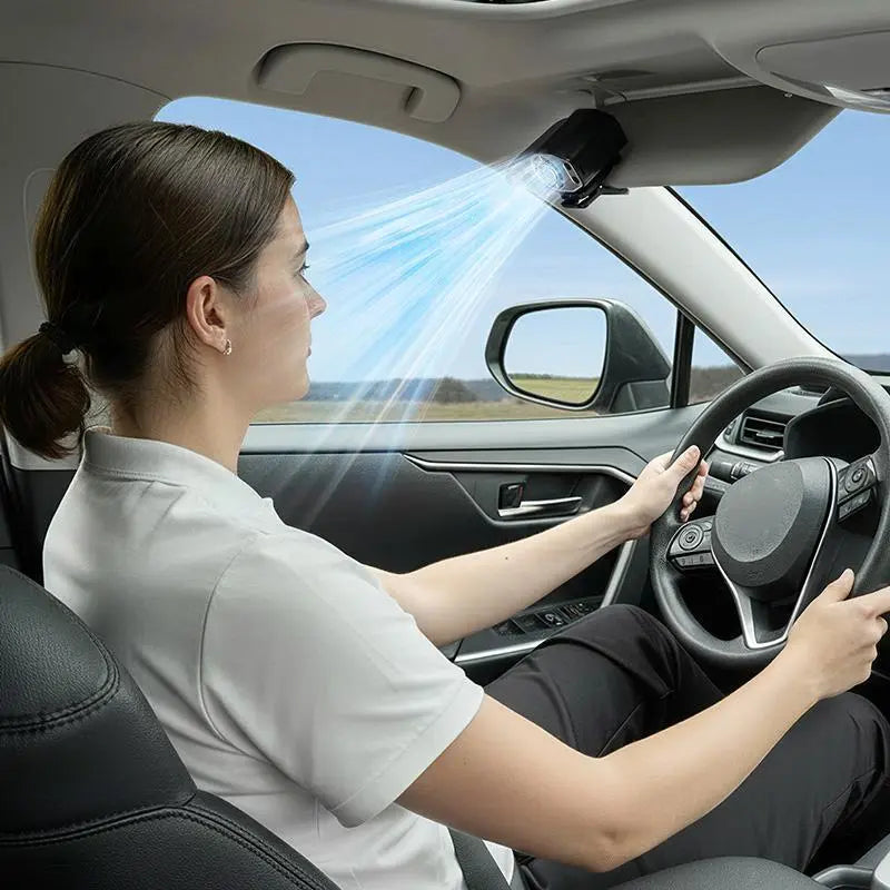 【Fathersdaygift & 3-Days Shipping】Joytutus Semiconductor Cooling Car Clip on Fan - 360° Rotation, 100 Speeds Adjustable, LED Display, USB Rechargeable, Wide Clamp, 16℃ Semi-Cooling, 20Hr 3000Mah Battery, Personal Summer Fan for Car Sunvisor Backseat